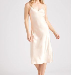 Quince 100% Washable Silk Champagne Color Slip Dress